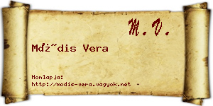 Módis Vera névjegykártya